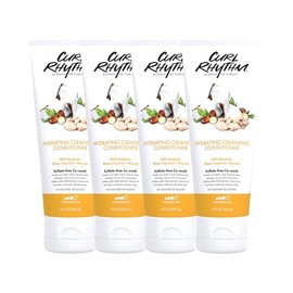 Curl Rhythm Hydrating Cleanser Conditioner - Co-wash with Shea, Marula, and Coconut - Curly Hair Conditioner - Removes Dirt and Buildup - 4 pc