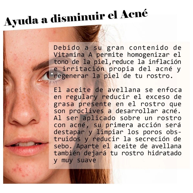 Aceite De Avellana Orgánico 100% Puro Prensado En Frío 50