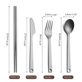 Titanium Cutlery Set, Extra Strong Ultra-Lightweight Durable Knife Fork & Spoon Tableware for Outdoor Camping & Hiking - set: 4pcs/set
