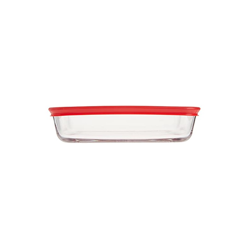 Pyrex 1075430 Refractario para Almacenamiento Capacidad 3 Tazas Tapa Roja