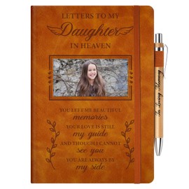 Memorial Gifts For Loss Of Daughter, Grief Journal With Photo Insert, Letters To My Daughter In Heaven, Sympathy Gifts For Loss Of Daughter - 200 Pages Notebook A5 With Pen