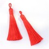 5pcs Red Silky Soft 8cm-9cm Tassels with Hanging Loops for Bookmarks Jewellery Keychains Pendant Decoration Crafts