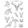 Graphic Animal Tattoos Deer Tattoo Bird Tattoo Unicorn Tattoo Fake