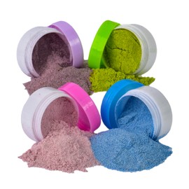 All-Natural Food Coloring Powders Pastel Set - Pink, Purple, Blue & Green. | Perfect for cake decorating, cookie frosting, icing & drinks | Dye-Free, Plant-Based, Flavorless, Kosher | No-Carmine, No annatto, | By PIXIE DUST | Medium .17 oz Each Color - .70 oz 20gr Total.