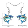 BAMAY Enamel Alloy Shark Earrings Dangle Ocean Fish Jewelry Shark