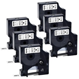 MeaBefit 6-Pack Compatible with Dymo D1 Label Tape 45013 Black on White 1/2 Inch x 23 Feet Compatible for DYMO Label Manager 160 280 210D 360D 420P Wireless PnP 220P 260P 500TS 450DUO