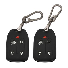TOMALL 2 Pack for GMC Key Fob Cover with Keychain, 5 Buttons Silicone Rubber Key Fob Case Compatible with GMC Acadia Sierra Terrain Chevy Silverado 1500 2500HD 3500HD Suburban Tahoe Car Key Cover