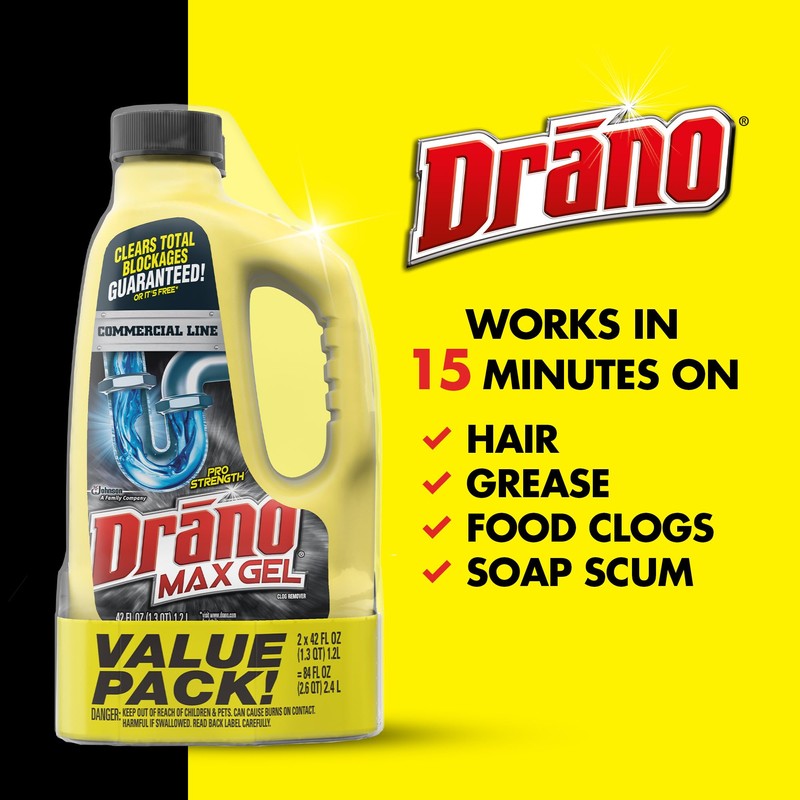 Drano Max Gel Drain Clog Remover and Cleaner for Shower