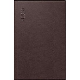 rido/idé Partner/Industrie I Pocket Diary (2025), 2 Pages = 1 Week, A7, 224 Pages, Leather Cover, Dark Red