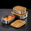 Bambuood Premium Stainless Steel Bento Lunch Box. Eco-Friendly Meal Storage,