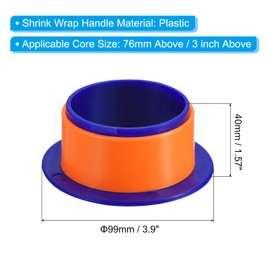 PATIKIL 4 Inch Shrink Wrap Handle, 2Pcs Stretch Wrap Dispenser Stretch Film Dispenser Plastic Hand for 76mm Above Core Furniture Wrapping Moving Packing, Dark Blue