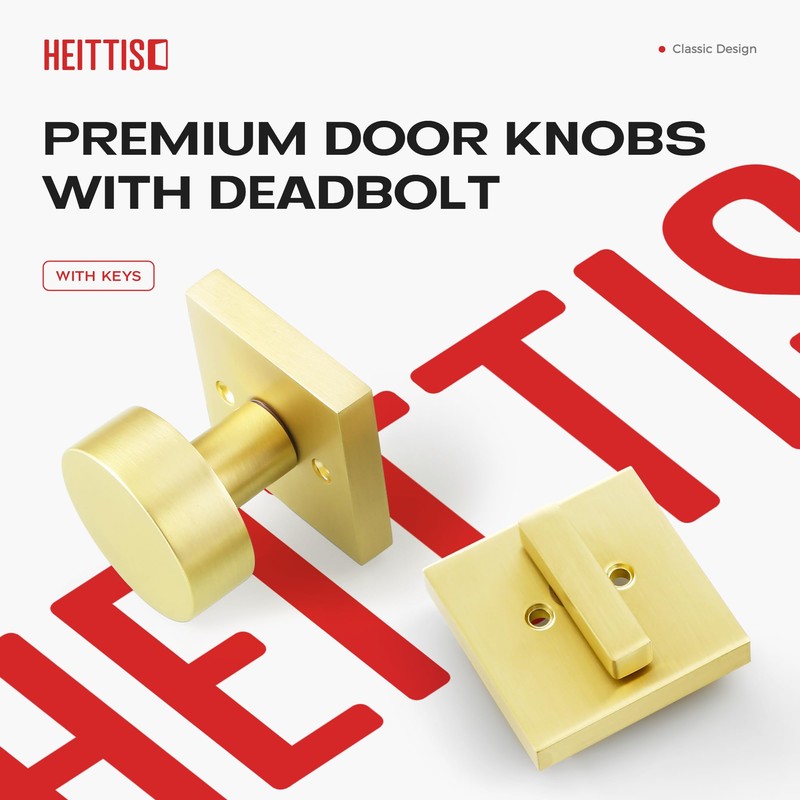 Heittis 2 Pack Front Door Lock Set,Front Door Entry Knobs