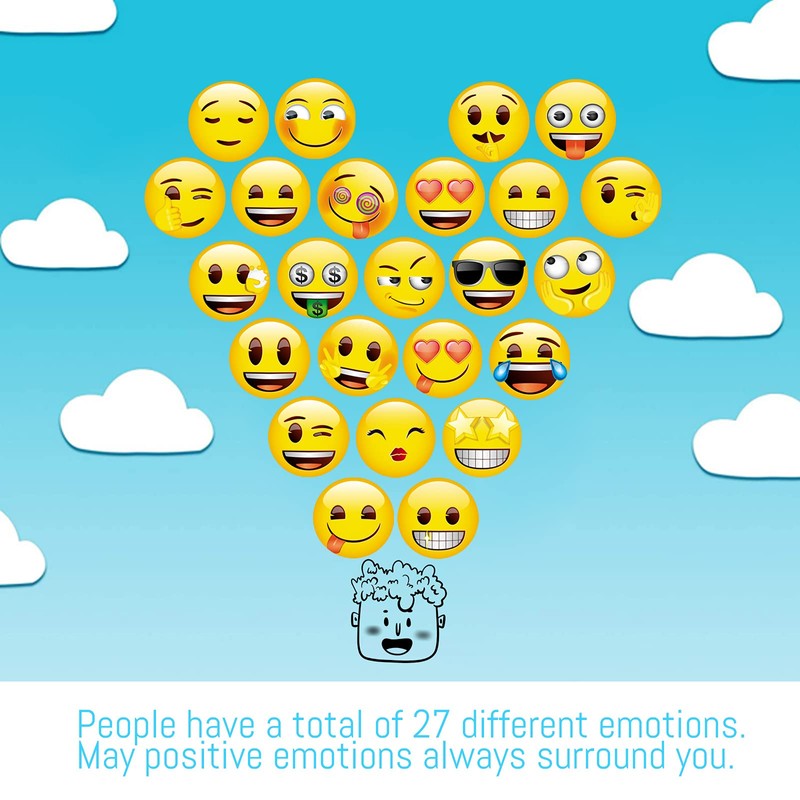 MORCART Pack of 28 Magnets, Emoji Fridge Magnets, Funny Smiley