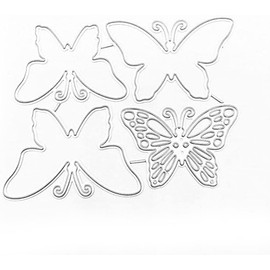 4 Butterfly Die Cuts for Card Making, Strip Frame Cutting Dies for Card Making3D Layered Wedding Invitation Cutting Dies Cut Stencils DIY Scrapbooking Decorative Embossing Die-Cutting and Embossing