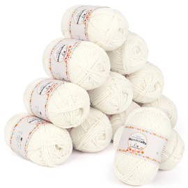 Aeelike 600 g (12 x 50 g) Yarn, Cotton Yarn for Crochet, Knitting Yarn, Polyacrylic Crochet Yarn, Colourful for Knitting, Crochet and Crafts, 5-Ply Acrylic Wool Set, Cotton for Beginners