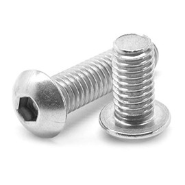 #10-24 x 5/8" (FT) Coarse Thread Socket Button Head Cap Screw Tamper Resistant Hex Pin-in Stainless Steel 18-8 Pk 100
