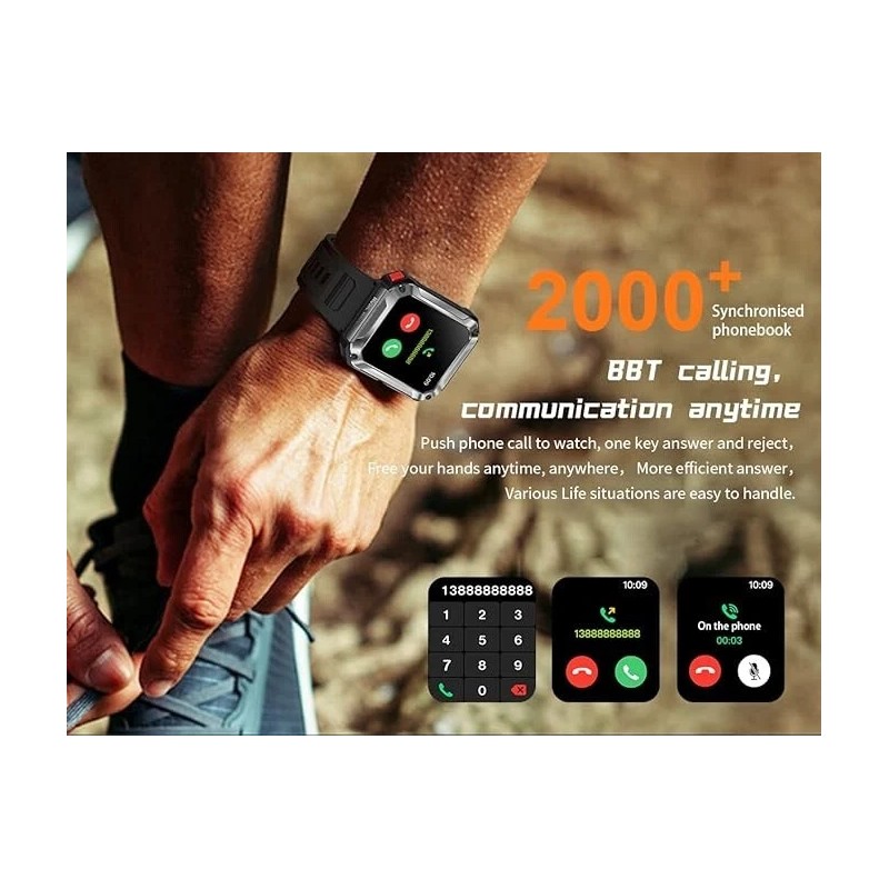 3 in 1 Bluetooth Smart Watch for Android iPhone Military