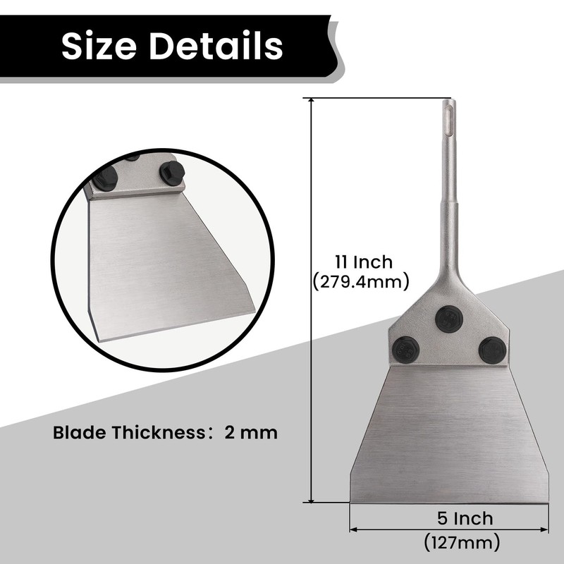 Anfrere 5 Inch SDS Plus Floor Scraper with Spare Bolts