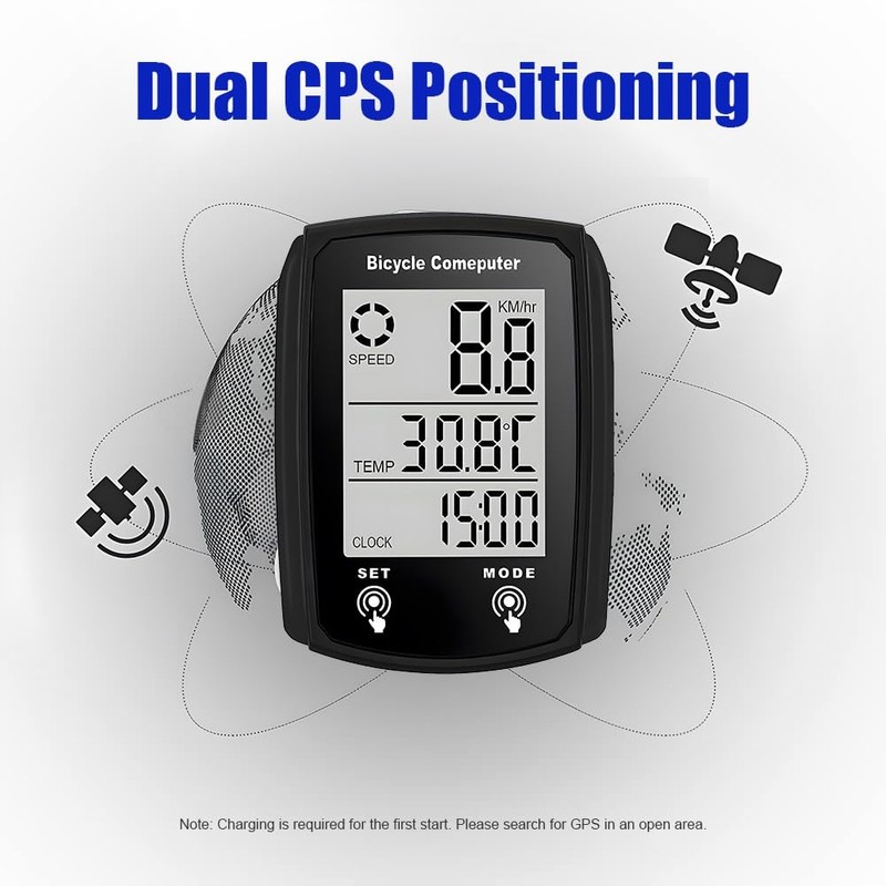 Hojalis Bike Computer, 19 Functions IP54 Waterproof Bicycle Speedometer Odometer,