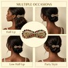 Sparkling Crystal Stone French Barrette，Vintage Rhinestone Snap Hair Clips