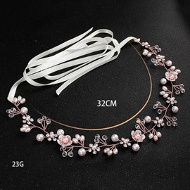 LeTradeJP Hair Band, Hair Ornament, Flowers, Pearl, Ribbon, White, Headdress, Crystal Beads, Garland, Hair Accessories, Weddings, Recitals, Graduations, Parties, Dances, Kimono, Photography, Children