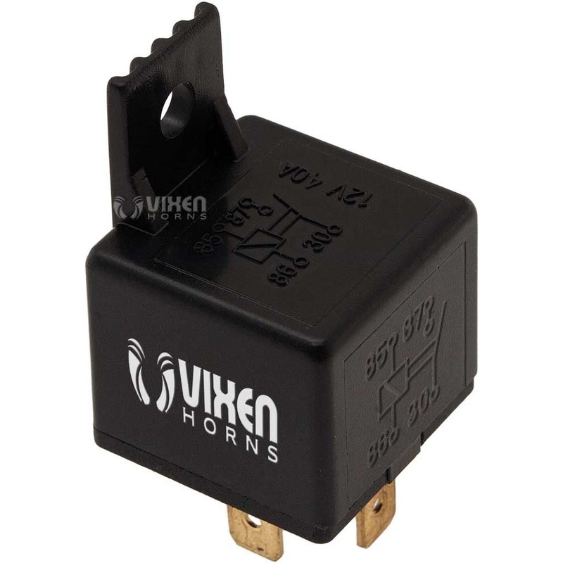 Vixen Horns 4-PIN Relay 40A/12V with Pre-Wired Plug/Socket and Momentary