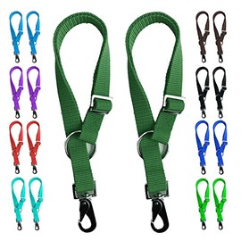 Majestic Ally Pack of 2 Horse Water Bucket Strap Hangers - Adjustable 18” to 30” Length – Practical and Easy Design for Indoor or Outdoor Use (Hunter Green)