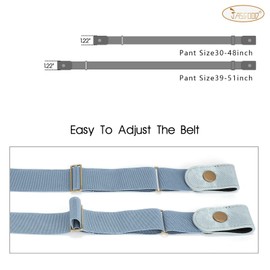JASGOOD No Buckle No Show Belt for Women Men Buckle Free Stretch Belt Invisible Belt for Jeans Pants 1.22 Inch Wide (Light Blue,Pant Size 39-51 Inch)