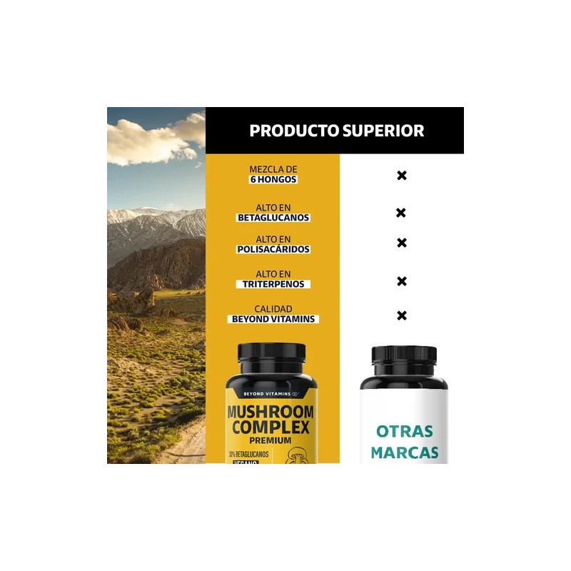 Mushroom Complex Premium Con Hongos Adaptógenos - 60 Caps