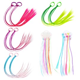 20 Pieces Colorful Braids Kids Wig Hair Accessories Gradient Braids Braid Hair Bobbles Girls Hair Accessories Ball Hair Accessories