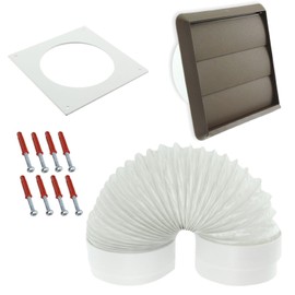 Spares2go Exterior Wall Venting Kit for Belling Cooker Hoods (Brown, 4" / 102mm)