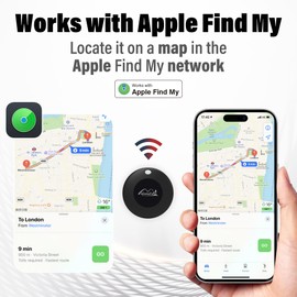 Bluetooth Tracking Tag with Leather Keychain, Key Finder Locator, Luggage Tracker, MFi Certified for iOS Only, Works with Find My App, Item Finder for Car Keys, Bags, Backpacks (3 Packs)