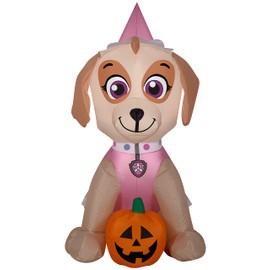 Gemmy Airblown Skye w/Pumpkin Nick, 3 ft Tall, Multi