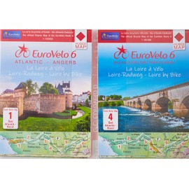 EuroVelo 6 (Atlantic - Basel) 1:100 000: Cycle Map Set (6 Maps) 1:100 000 / de l’Atlantique au Rhin à Vélo / vom Atlantik bis zum Rhein per Rad / from ... dem Fahrrad vom Atlantik zum Schwarzen Meer)