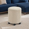 Get Set Style Ottoman with Wheels, Rolling Vanity Stool for