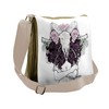 Ambesonne Bohemian Messenger Bag, Deer Skull with Roses, Unisex Cross-body