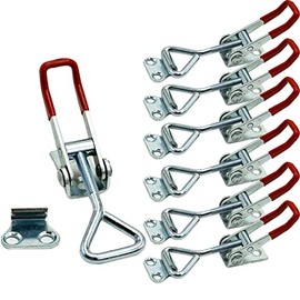 6 Pack Adjustable Toggle Clamp, 360lbs Holding Capacity Heavy Duty Toggle Catch Latch Hasp Clip Clamp for Door, Cabinet Box Case Trunk, Smoker Lid, Quick Release Pull Latch Tools