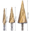 3Pcs Hex Shank Step Drill Bit High Speed Steel Sturdy