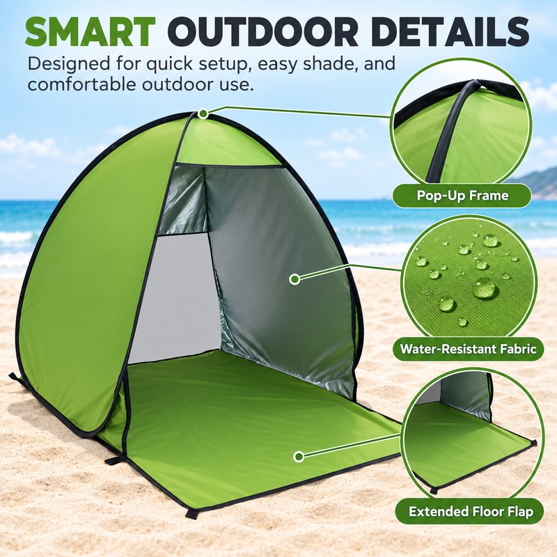 Pop-Up Beach Tent for Camping & Sun Shade – Quick-Opening