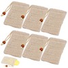 ExcellaElite 6 PCS Sisal Soap Bag for Shower with Drawstring,