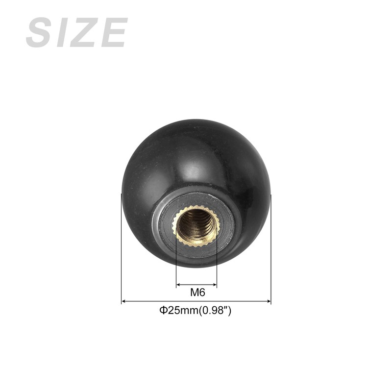 METALLIXITY Threaded Ball Knobs (25mm/0.98") 12Pcs, Plastic Ball Lever Knob