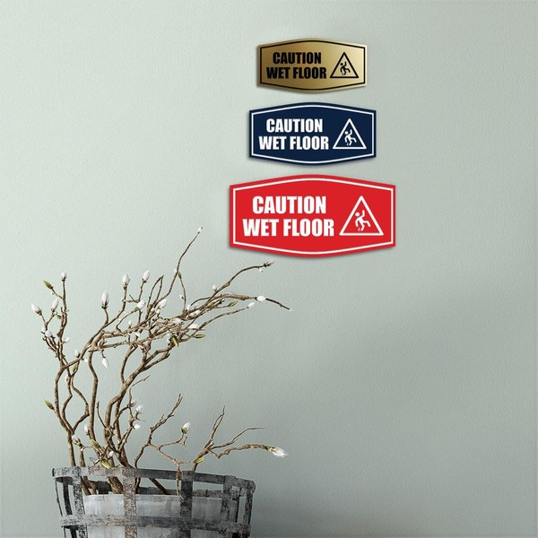 Signs ByLITA Fancy Caution Wet Floor Durable ABS Plastic Laser