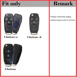 Silicone Rubber Key Fob Cover Protector for Ford Fusion Explorer (Flip Key) N5F-A08TAA 164-R7986 5924003 4 Button Remote Control