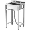 Unbranded 28"x24"x40" Commercial Kitchen Sink Single Bowl Stainless Steel Utility