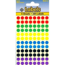 Esposti Assorted Dots Stickers 8mm [Pack of 5] 1920 Dots