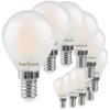 SUNSEED 10 x Filament LED Frosted Golf Ball Lamp E14