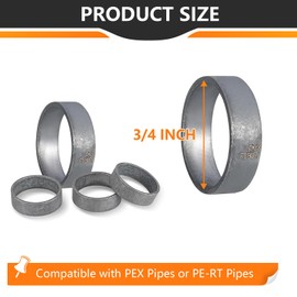 50 Pieces HeSun 3/4-Inch Bottled PEX Copper Ring, PEX-B Crimp Ring, Black-Oxidized Surface(CLAMP021)