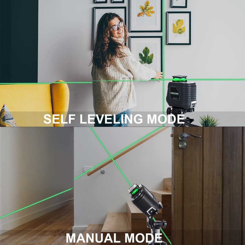 Firecore Laser Level 360 Self Leveling, 82 Ft Green 360°