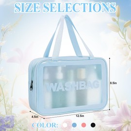 Qaestuan Cosmetic Bag Large Toiletry Bag Women & Men Toiletry Bag Transparent Cosmetic Bag Waterproof Compact Travel Toiletry Bag Makeup Bag with Large Capacity Storage Bag, blue, Modern, simple