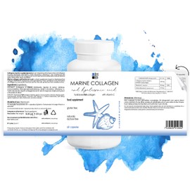 Meereskollagen Peptan + Hyaluronsäure HB | 360 cps | für die Schönheit der Haut und für die Papieretiketten | Anti-Aging | mit Vitamin C | italienisches Produkt